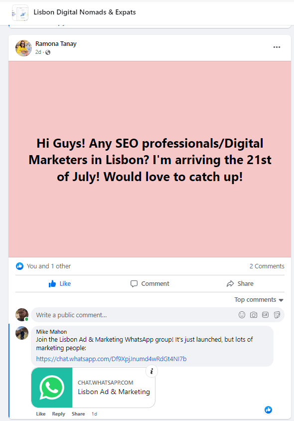 Facebook post